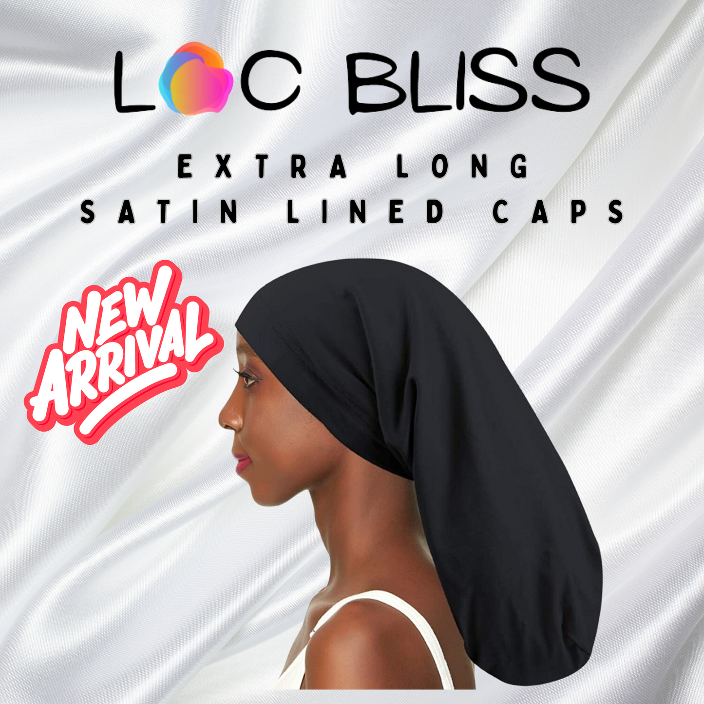 XL Satin Lined Cap (fits extra long hair, braids and locs)