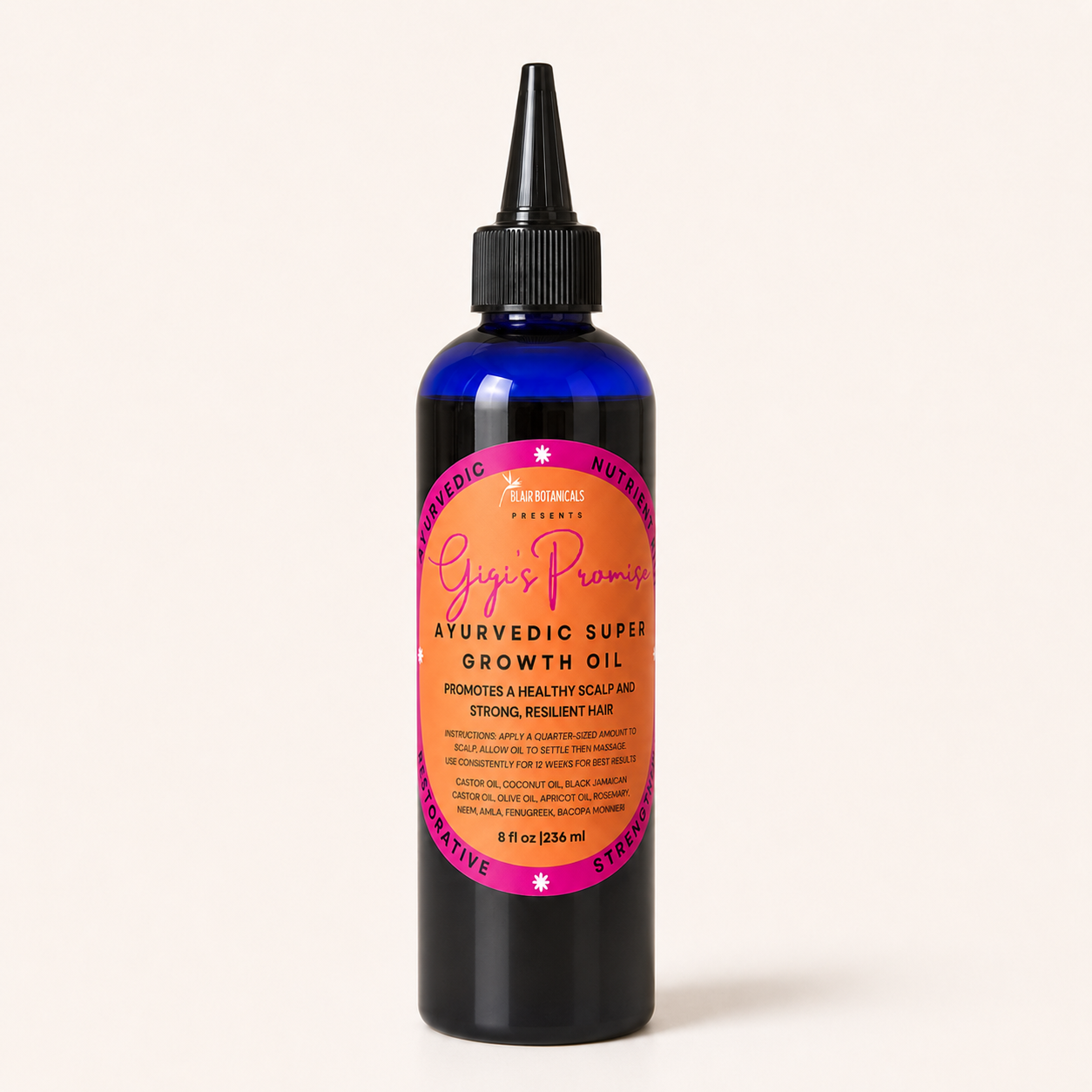 Secondary packaging view of Blair Botanicals Gigi's Promise Ayurvedic Growth Oil.