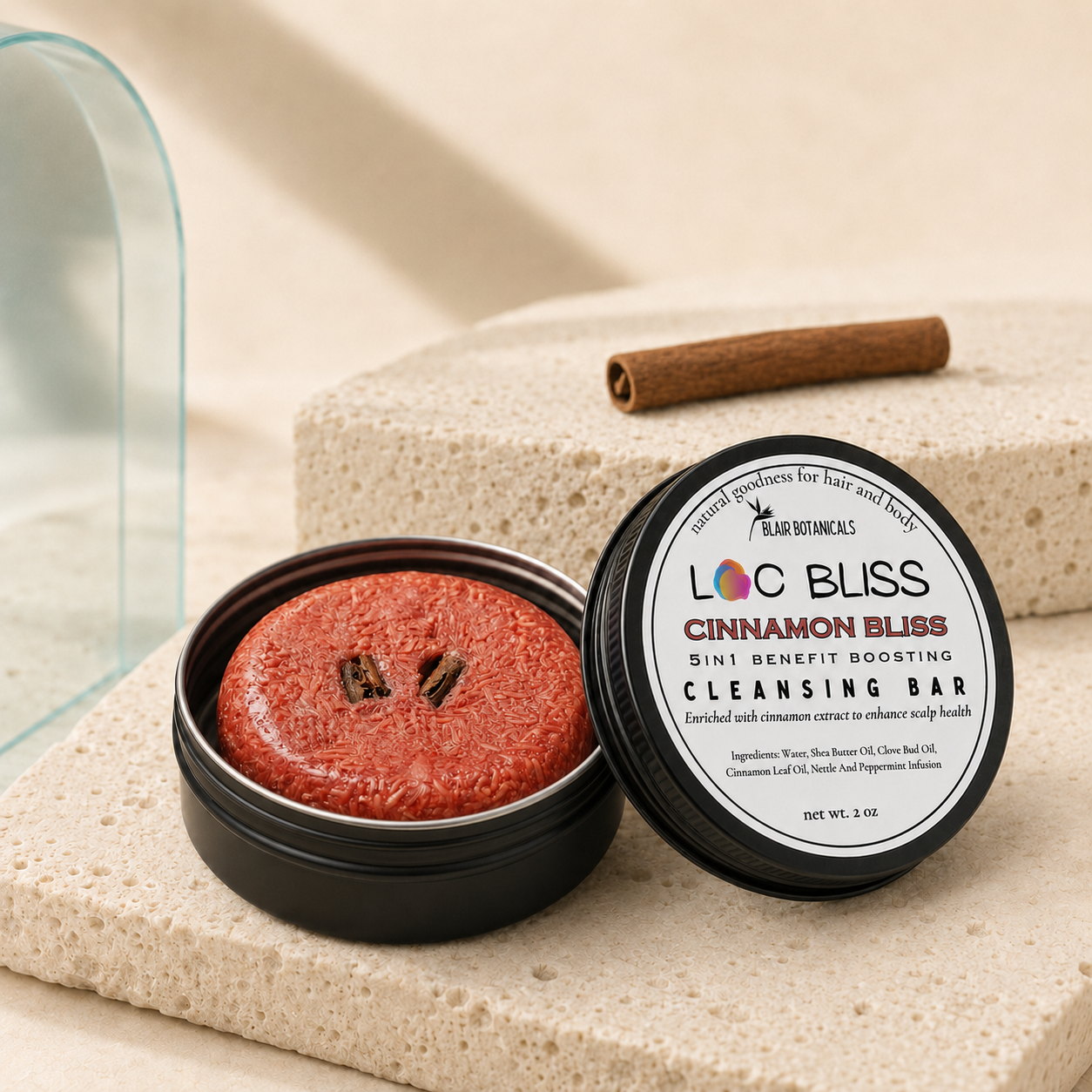 Blair Botanicals Growth Cinnamon Bliss detox shampoo bar for locs.