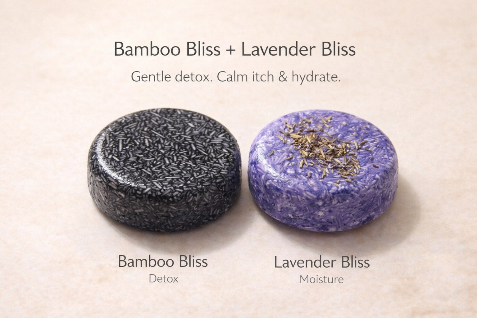 Blair Botanicals Loc Bliss 2 Step Cleansing Bar Duo styled product shot.