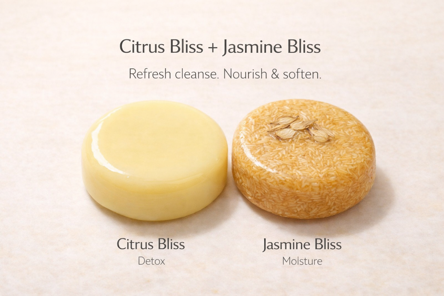 Blair Botanicals Loc Bliss 2 Step Cleansing Bar Duo shampoo bars close-up.