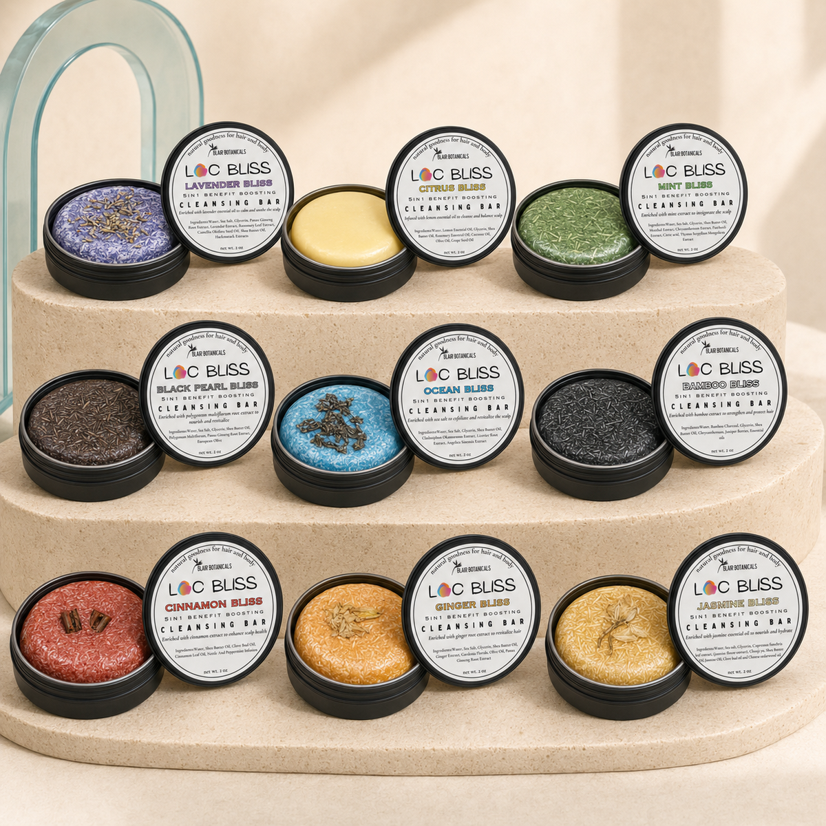 Blair Botanicals Loc Bliss Shampoo Bars — 9 scents for detox and moisture care for locs.