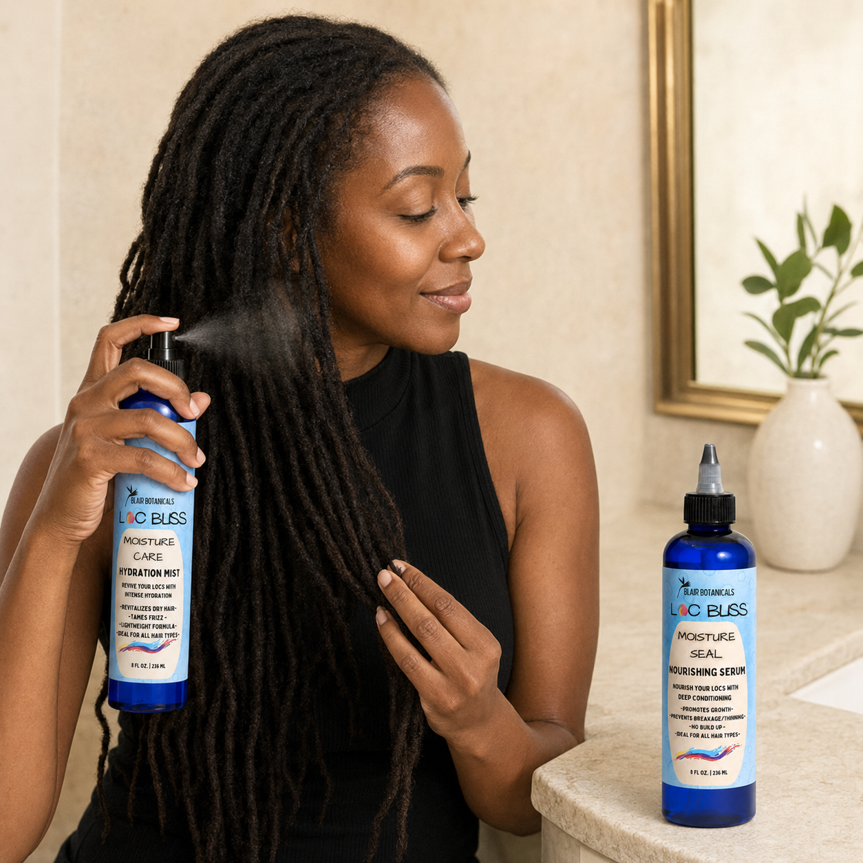 Loc Bliss Hydration Mist and Nourishing Serum moisture care bundle