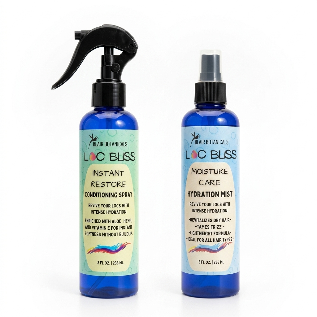 Loc Bliss Moisture Duo — Instant Restore Conditioning Spray + Daily Hydration Mist (8oz Each)