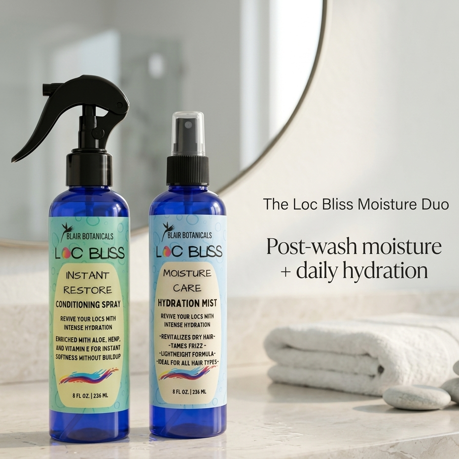 Loc Bliss Moisture Duo — Instant Restore Conditioning Spray + Daily Hydration Mist (8oz Each)