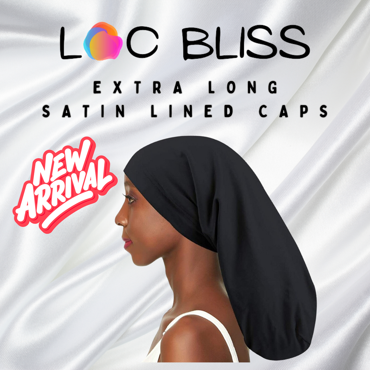 XL Satin Lined Cap (fits extra long hair and locs)