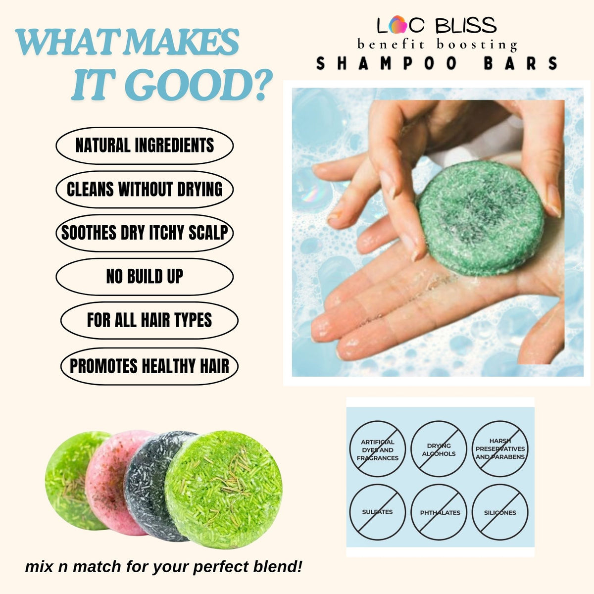 Loc Bliss Benefit Boost 5-in-1 Cleansing Bars